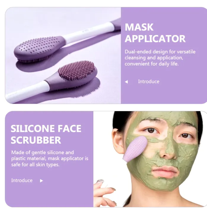 Silicone Mask Brush 2 In 1 Facial Cleansing Tool Scrub Pores Blackhead Deep Cleansing