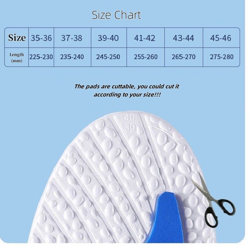 Men's Sports Cuttable Insoles Breathable Shock Absorption Pads for Enhanced Comfort - Essential Footwear Accessories