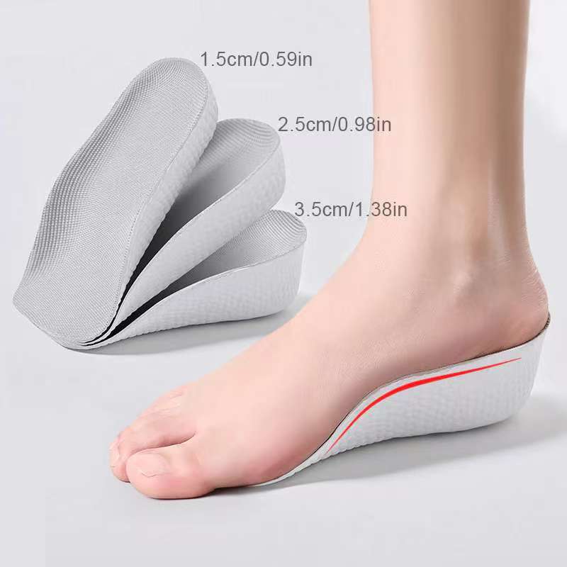 1 pair Memory Foam Half Insole Heel For Men Women Sweat-absorbent Non-slip Breathable Sports Insole U-shaped Invisible Heightening Pad Heel Pads
