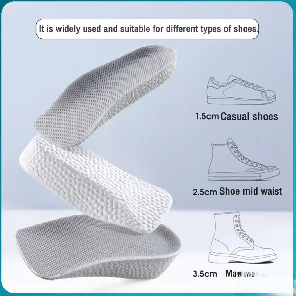 1 pair Memory Foam Half Insole Heel For Men Women Sweat-absorbent Non-slip Breathable Sports Insole U-shaped Invisible Heightening Pad Heel Pads