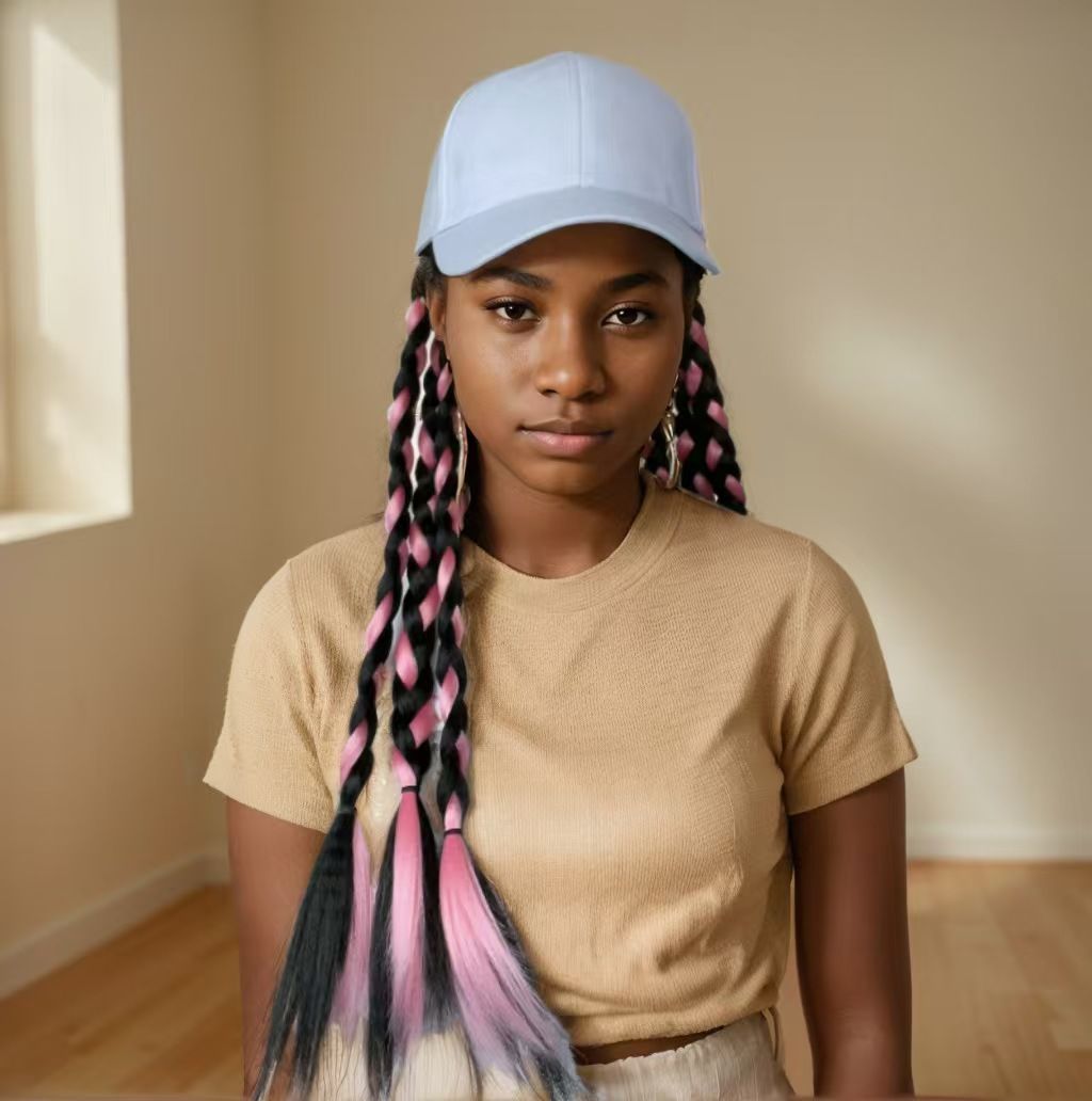 Hat wig female long dreadlocks ponytail cap wig