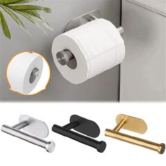 Toilet Paper Holders Self Adhesive Toilet Paper Towel Holder Stainless Steel Wall Mount Toilet Roll Holder No Punching Tissue Towel Roll Dispenser for Bathroom Kitchen Wall Hooks