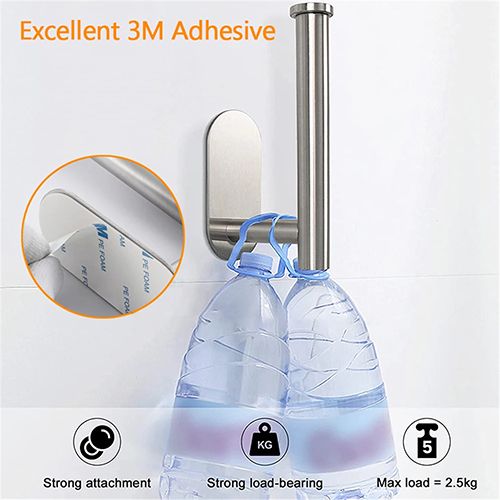 Toilet Paper Holders Self Adhesive Toilet Paper Towel Holder Stainless Steel Wall Mount Toilet Roll Holder No Punching Tissue Towel Roll Dispenser for Bathroom Kitchen Wall Hooks