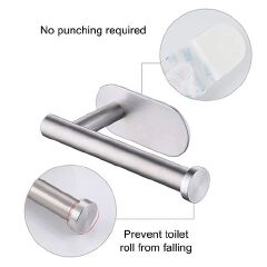 Toilet Paper Holders Self Adhesive Toilet Paper Towel Holder Stainless Steel Wall Mount Toilet Roll Holder No Punching Tissue Towel Roll Dispenser for Bathroom Kitchen Wall Hooks