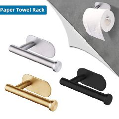 Toilet Paper Holders Self Adhesive Toilet Paper Towel Holder Stainless Steel Wall Mount Toilet Roll Holder No Punching Tissue Towel Roll Dispenser for Bathroom Kitchen Wall Hooks