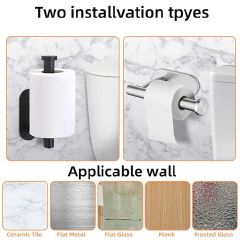 Toilet Paper Holders Self Adhesive Toilet Paper Towel Holder Stainless Steel Wall Mount Toilet Roll Holder No Punching Tissue Towel Roll Dispenser for Bathroom Kitchen Wall Hooks
