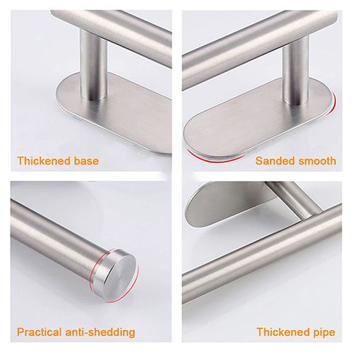 Toilet Paper Holders Self Adhesive Toilet Paper Towel Holder Stainless Steel Wall Mount Toilet Roll Holder No Punching Tissue Towel Roll Dispenser for Bathroom Kitchen Wall Hooks