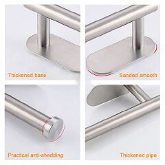 Toilet Paper Holders Self Adhesive Toilet Paper Towel Holder Stainless Steel Wall Mount Toilet Roll Holder No Punching Tissue Towel Roll Dispenser for Bathroom Kitchen Wall Hooks