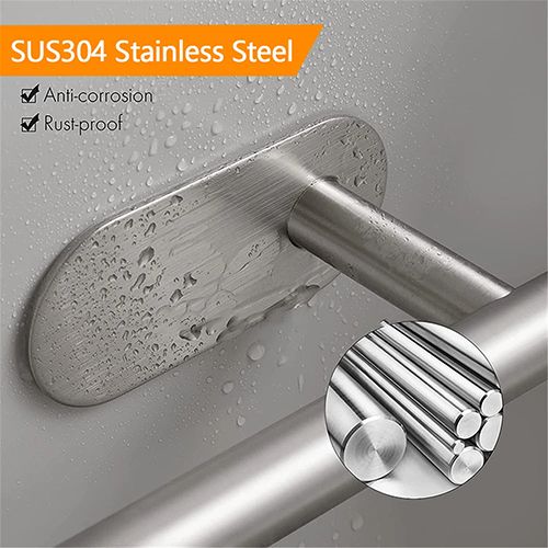 Toilet Paper Holders Self Adhesive Toilet Paper Towel Holder Stainless Steel Wall Mount Toilet Roll Holder No Punching Tissue Towel Roll Dispenser for Bathroom Kitchen Wall Hooks