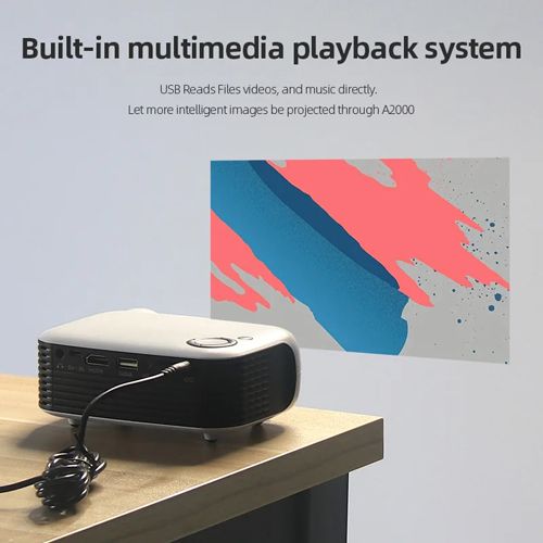 A2000 Portable MINI Projector LED Video Projectors Home Theater Cinema 1080P Game Laser Beamer 4K Movie Smart TV BOX Via HD Port