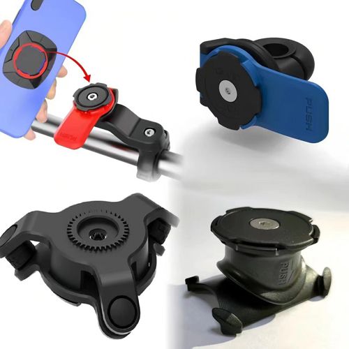 Motorcycle Bike Phone Holder Stand Bicycle Quad Lock Phone Holder Bike Holder 360° Rotatable Navigation Support Security Bracket