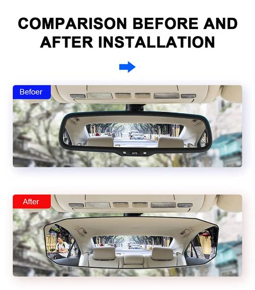 Wide Angle Convex Rearview Mirror Anti Glare Car Interior Rear View Baby Child Seat Watch Sun Visor Mirror Covers