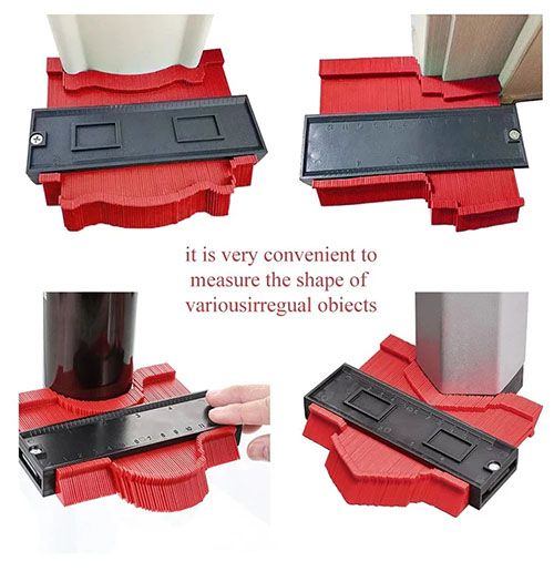 Profile Contour Gauge line Copier Ruler Cutting template Construction Woodworking Measuring instrument ceramic Tiling tiles tool