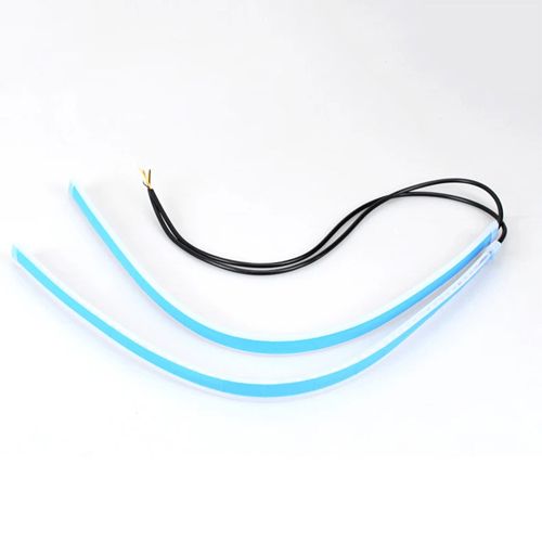 2pcs LED DRL Car Daytime Running Light Flexible Waterproof Strip Auto Headlights White Turn Signal Yellow Brake Flow Lights 12V