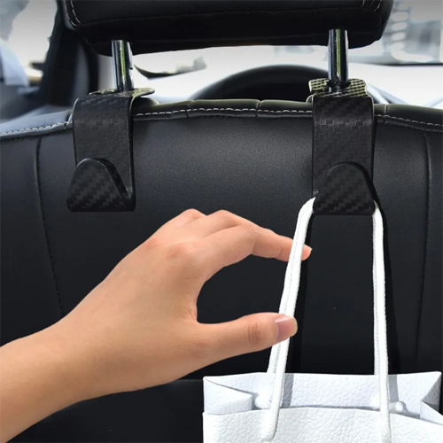Carbon Fibre Hook Car Seat Headrest Hook Auto Back Seat Organizer Hanger Handbag Clothes Bracket Car Interior Accessories