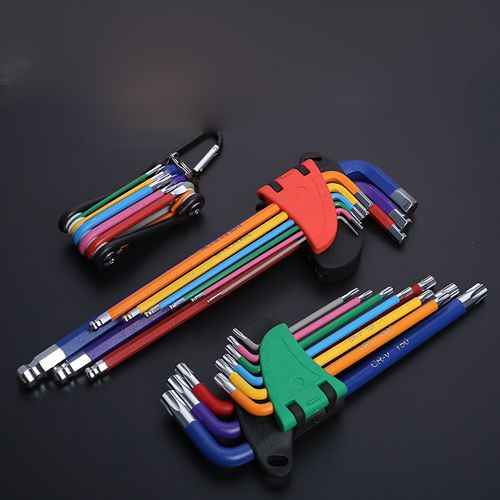 Allen Key Set L Wrench Kit For Allen Screw 9PCS Long Arm Hex Key Set 1.5mm To 10mm Hexagon Spanner Hand Tools For Bicycle Repair