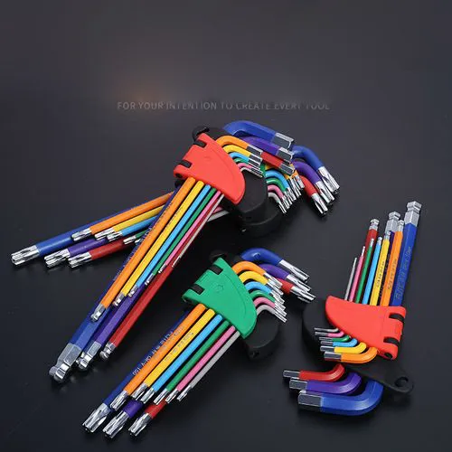 Allen Key Set L Wrench Kit For Allen Screw 9PCS Long Arm Hex Key Set 1.5mm To 10mm Hexagon Spanner Hand Tools For Bicycle Repair