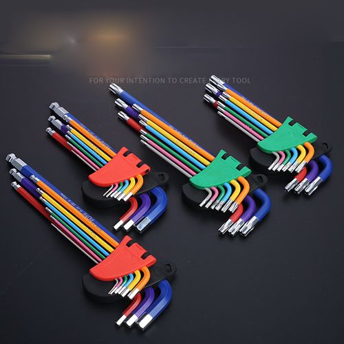 Allen Key Set L Wrench Kit For Allen Screw 9PCS Long Arm Hex Key Set 1.5mm To 10mm Hexagon Spanner Hand Tools For Bicycle Repair