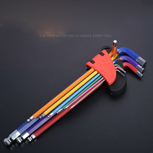 Allen Key Set L Wrench Kit For Allen Screw 9PCS Long Arm Hex Key Set 1.5mm To 10mm Hexagon Spanner Hand Tools For Bicycle Repair