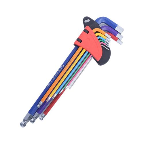 Allen Key Set L Wrench Kit For Allen Screw 9PCS Long Arm Hex Key Set 1.5mm To 10mm Hexagon Spanner Hand Tools For Bicycle Repair