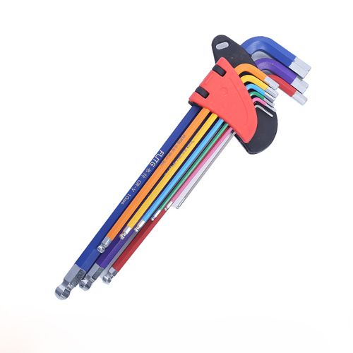 Allen Key Set L Wrench Kit For Allen Screw 9PCS Long Arm Hex Key Set 1.5mm To 10mm Hexagon Spanner Hand Tools For Bicycle Repair