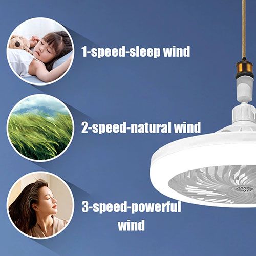 Modern Ceiling Fan With Light E27 Socket Led Ceiling Fan With 3 Lighting Adjustable Wind Speed Modes Remote Control For Garage