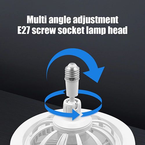 Modern Ceiling Fan With Light E27 Socket Led Ceiling Fan With 3 Lighting Adjustable Wind Speed Modes Remote Control For Garage