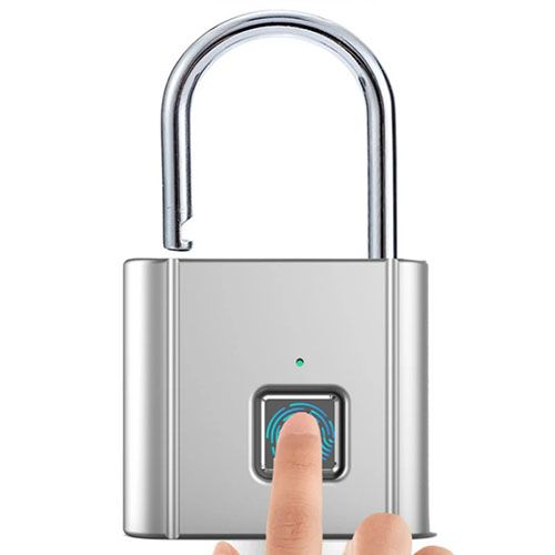 Keyless USB charging fingerprint lock Smart padlock Waterproof door lock 0.2 seconds unlock portable anti-theft padlock zinc