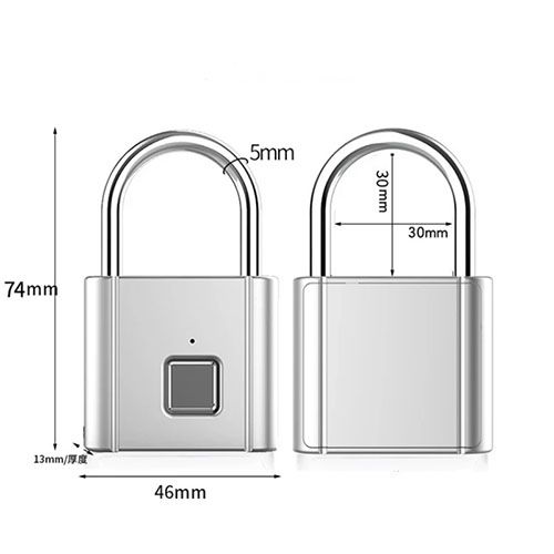 Keyless USB charging fingerprint lock Smart padlock Waterproof door lock 0.2 seconds unlock portable anti-theft padlock zinc