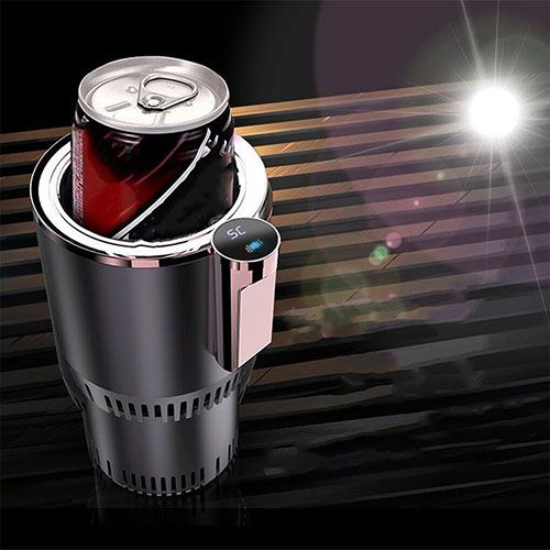Smart Car 2-In-1 Hot And Cold Cup Drinks Holder Home Fast Refrigeration Cooling/Heating Mini Touch Screen Beverage Mug