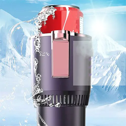 Smart Car 2-In-1 Hot And Cold Cup Drinks Holder Home Fast Refrigeration Cooling/Heating Mini Touch Screen Beverage Mug