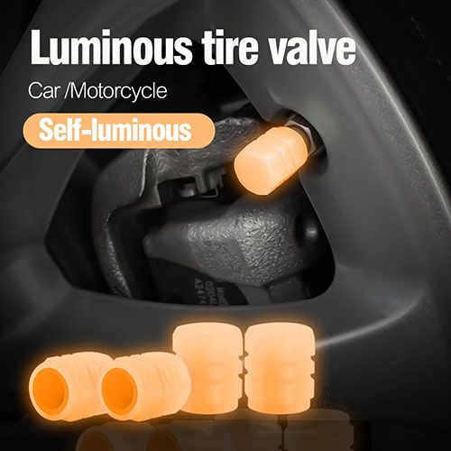 Luminous Tire Valve Caps Multi-color Fluorescent Night Glowing Decor Motorcycle Bike Wheel Nozzle Dustproof Tyre Valve Stem Cap