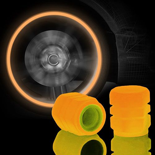 Luminous Tire Valve Caps Multi-color Fluorescent Night Glowing Decor Motorcycle Bike Wheel Nozzle Dustproof Tyre Valve Stem Cap