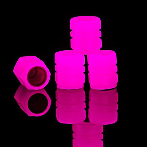 Luminous Tire Valve Caps Multi-color Fluorescent Night Glowing Decor Motorcycle Bike Wheel Nozzle Dustproof Tyre Valve Stem Cap