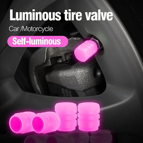Luminous Tire Valve Caps Multi-color Fluorescent Night Glowing Decor Motorcycle Bike Wheel Nozzle Dustproof Tyre Valve Stem Cap