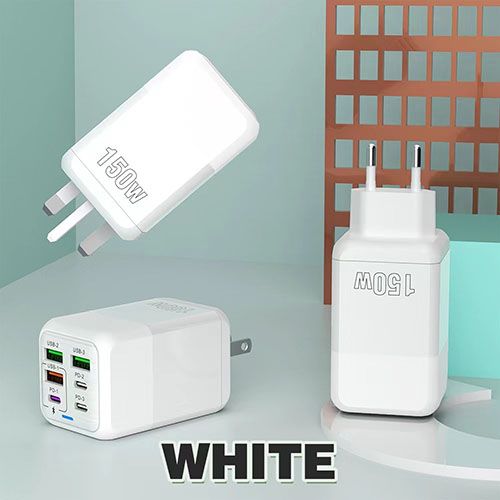 150W Fast Charger USB Type C PD 6A Cable Fast Charging 6-port Fast Charging 3.0 adapter for iPhone Samsung OnePlus phone