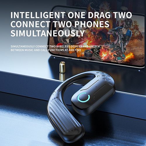 Bluetooth 5.4 Open 180° Rotation Wireless Business Headset With Mic Air Conduction Ear-hook Touch Control Sports Hifi Earphone