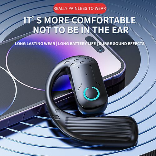 Bluetooth 5.4 Open 180° Rotation Wireless Business Headset With Mic Air Conduction Ear-hook Touch Control Sports Hifi Earphone