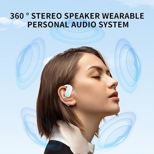 Bluetooth 5.4 Open 180° Rotation Wireless Business Headset With Mic Air Conduction Ear-hook Touch Control Sports Hifi Earphone