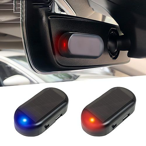 Solar Car Anti-theft Light Fake Security Light LED Flashing Light Simulated Alarm Wireless Warning Anti-Theft Caution Lamp