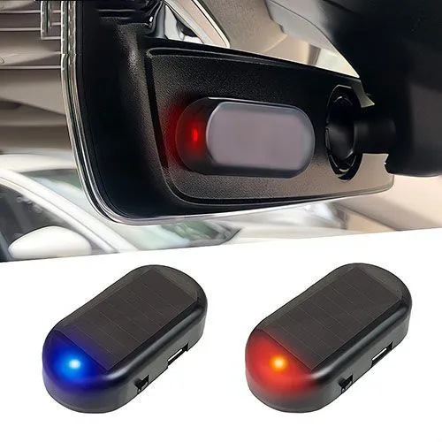 Solar Car Anti-theft Light Fake Security Light LED Flashing Light Simulated Alarm Wireless Warning Anti-Theft Caution Lamp
