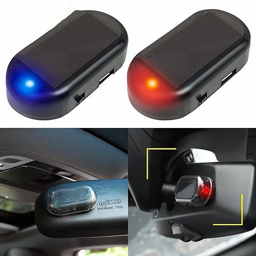 Solar Car Anti-theft Light Fake Security Light LED Flashing Light Simulated Alarm Wireless Warning Anti-Theft Caution Lamp