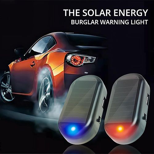 Solar Car Anti-theft Light Fake Security Light LED Flashing Light Simulated Alarm Wireless Warning Anti-Theft Caution Lamp