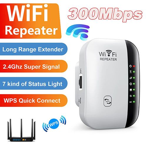 2024 New Arrivals 300Mbps Wireless WIFI Repeater 2.4G Booster Router Wifi Range Extender With network cable Wi-Fi Signal Amplifier 802.11N Network Card Adapter For PC 7 Status Light Wireless Repeater