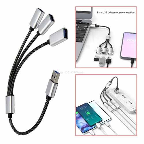 28/30cm USB Splitter Cable USB Male to 3/2 USB 2.0 Female Extension Cord ,USB Port Hub Data Power Split Adapter
