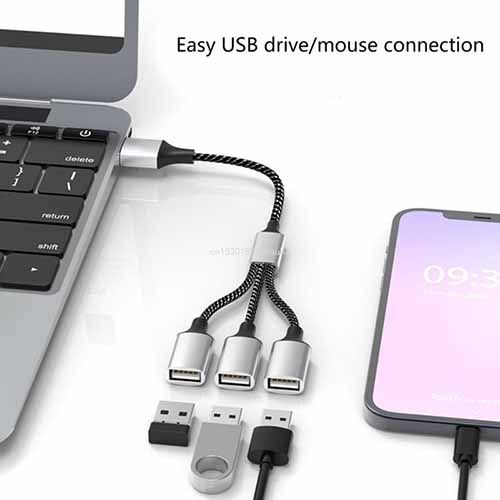 28/30cm USB Splitter Cable USB Male to 3/2 USB 2.0 Female Extension Cord ,USB Port Hub Data Power Split Adapter