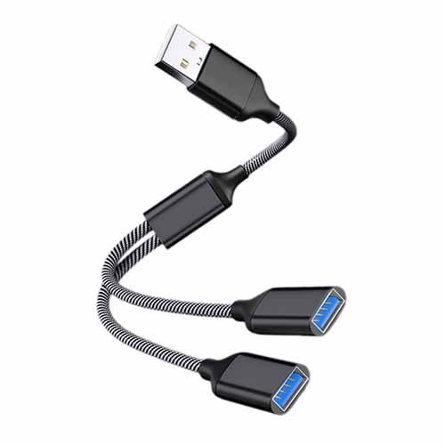 28/30cm USB Splitter Cable USB Male to 3/2 USB 2.0 Female Extension Cord ,USB Port Hub Data Power Split Adapter