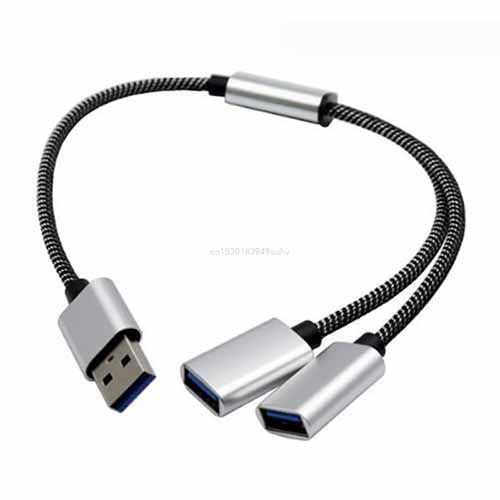 28/30cm USB Splitter Cable USB Male to 3/2 USB 2.0 Female Extension Cord ,USB Port Hub Data Power Split Adapter