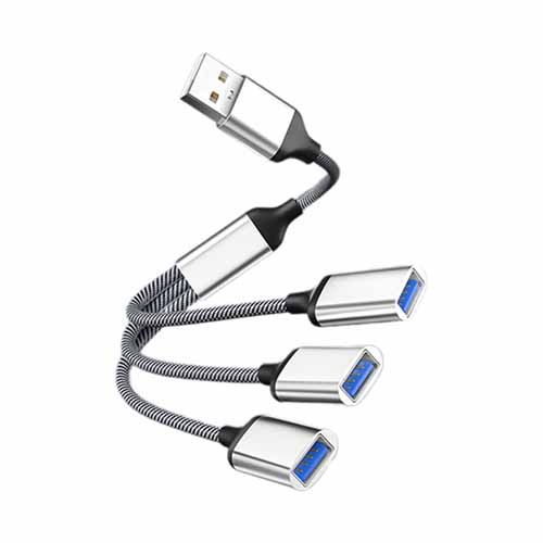 28/30cm USB Splitter Cable USB Male to 3/2 USB 2.0 Female Extension Cord ,USB Port Hub Data Power Split Adapter