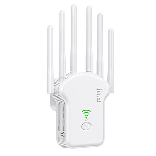 WiFi Repeater Wireless Router 1200Mbps 2.4G 5G Signal Cover Extender High Gain 6 Antenna Network Amplifier Range Signal Booster